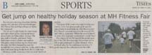 Scan of sports article by writer Angela Young