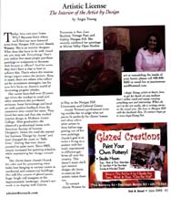 Scan of the June 05 Artistic License column by writer Angie Young