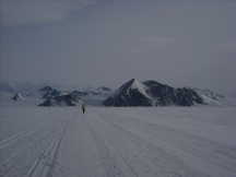 A marathoner in Antartica