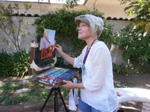 Photo of plein air artist Brenda Boylan by photographer Alheli Curry