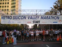 Photo of runners preparing for the Silicon Valley Marathon