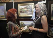 Plein air artist Lori Putnam with writer Angela Young