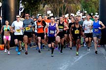 Runners start the Morgan Hill Marathon
