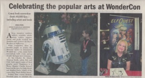 Top half of scan of WonderCon article by writer Angela Young