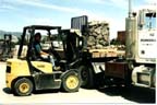 Photo of forklift loading pavers by Angie Young