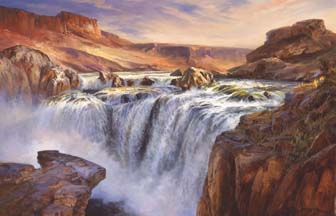 Painting of Shoshone Falls by Stefan Baumann