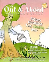 Cover of Out & About the Valley magazine with an article by writer Angela Young