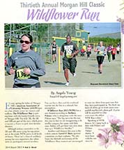 Page 1 of an article in out & about by writer Angela Young